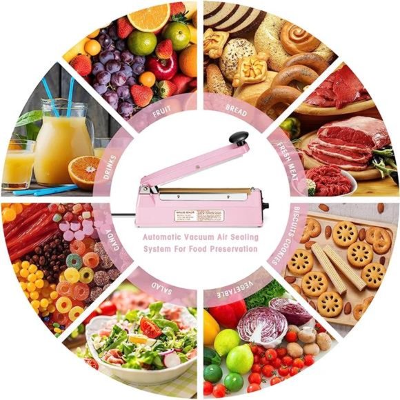 Impulse Sealer 8 inch, Manual Heat Sealer Machine for Plastic Bags, Shrink Wrap - Picture 4 of 7